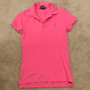 Ralph Lauren Skinny Fit hot pink polo - XS